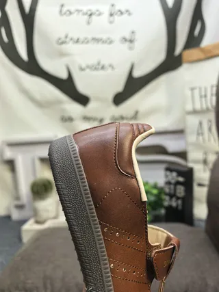Brown Leather-Like Strap Mary Jane Shoes 23