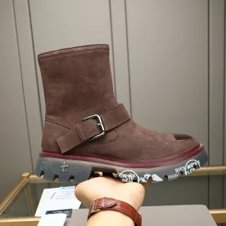 Brown Suede Buckle Strap Chunky Platform Ankle Boot