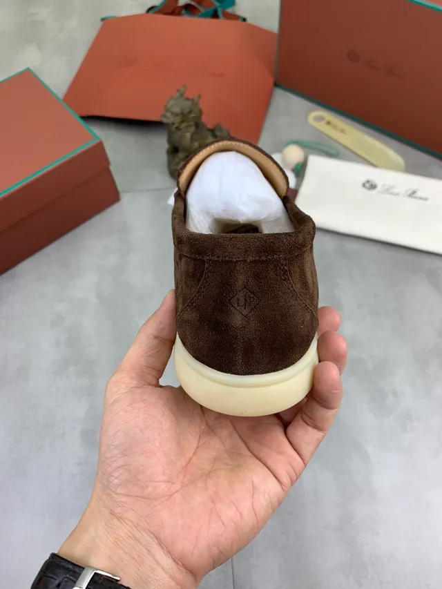 Brown Suede Moccasin-Stitched Slip-On Loafers 2
