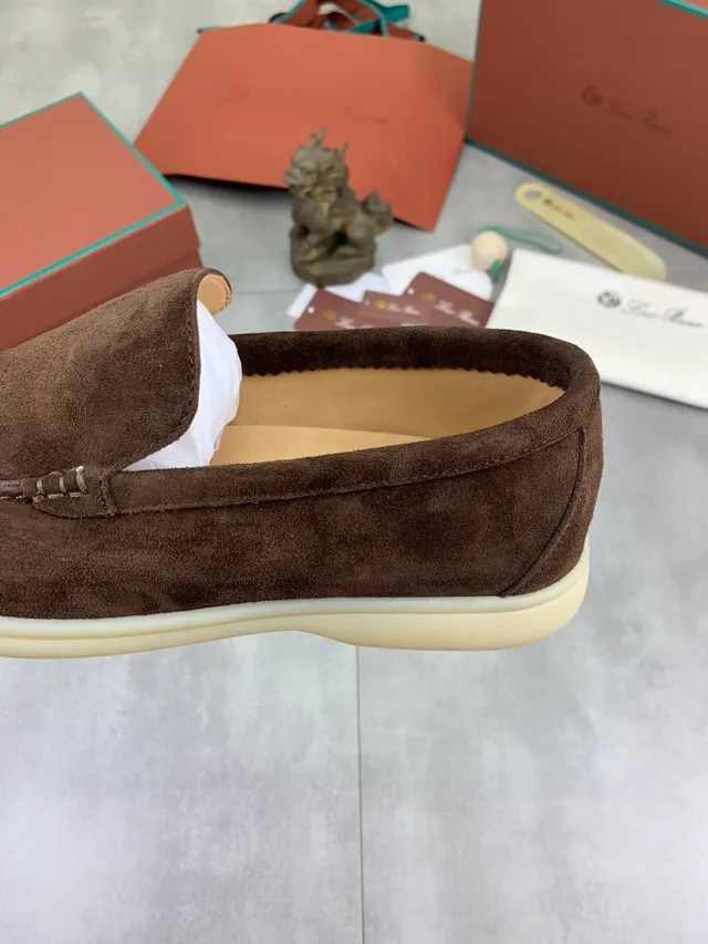 Brown Suede Moccasin-Stitched Slip-On Loafers 3