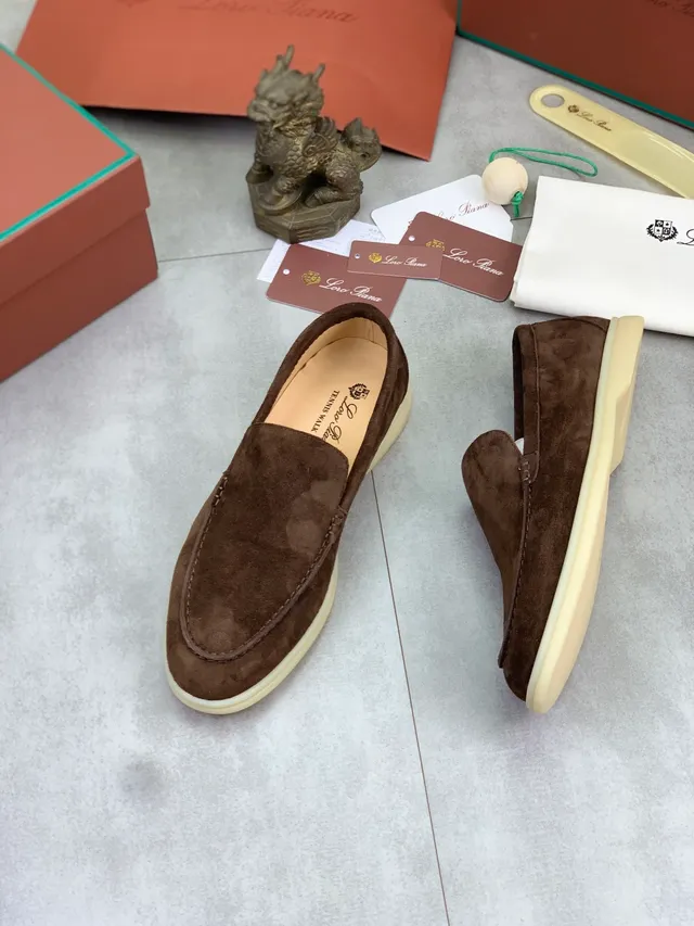 Brown Suede Moccasin-Stitched Slip-On Loafers 5