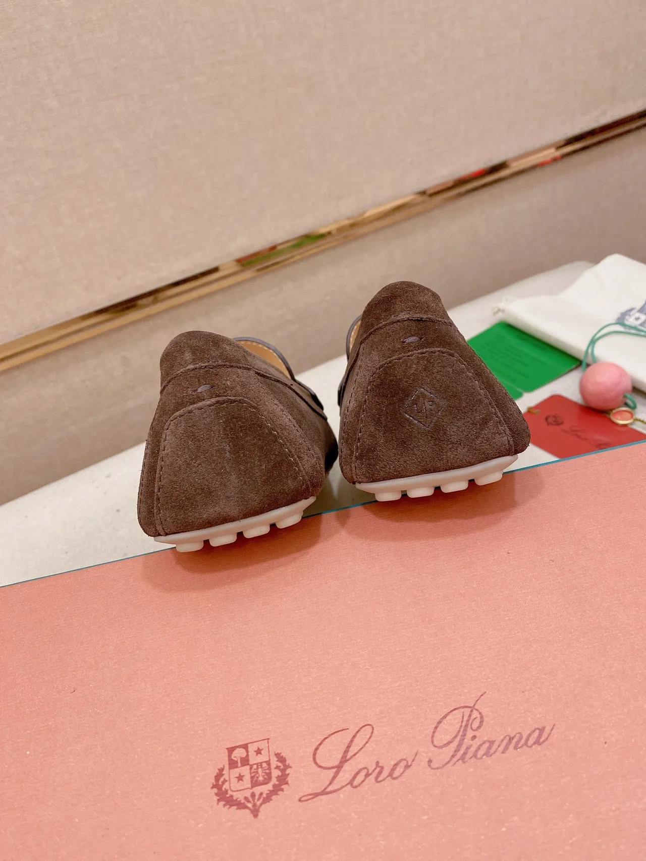 Brown White Suede Upper Penny Strap Loafer 8