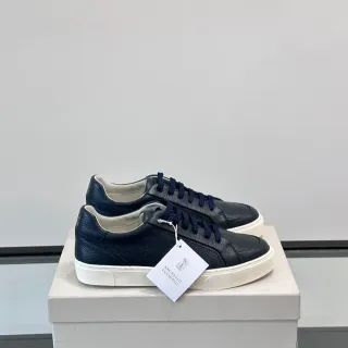 Brunello Cucinelli Tênis Lifestyle de Couro Navy