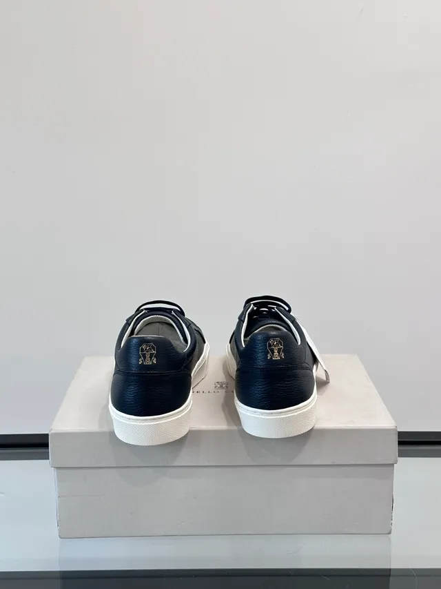 Brunello Cucinelli Navy Leather Lifestyle Sneakers 3