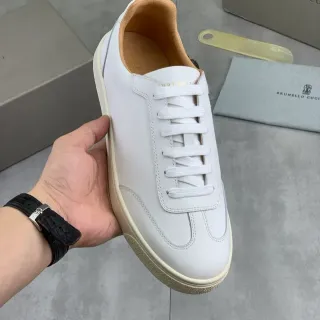 Brunello Cucinelli White Leather Cupsole Lifestyle Sneaker
