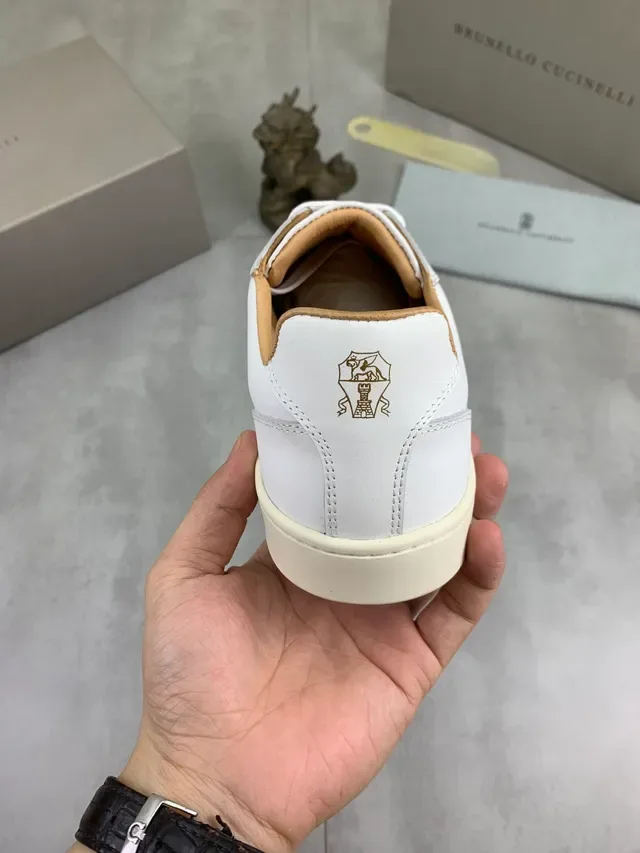 Brunello Cucinelli White Leather Cupsole Lifestyle Sneaker 3
