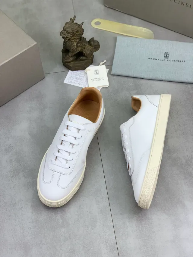Brunello Cucinelli White Leather Cupsole Lifestyle Sneaker 5
