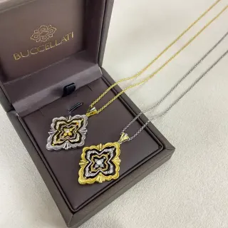 سلاسل قلادة بوسيلاتي زهور رباعية مينا وبافيه
