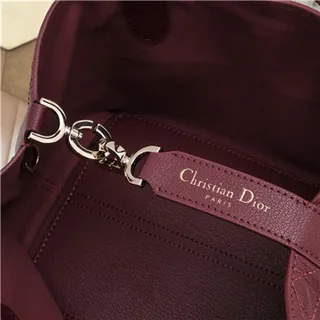 Burgundy Quilted Diamond-Stitched Leather Top-Handle Silhouette Tote Bag 14