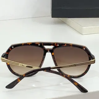 Cazal Brown Gold Aviator-Style Tortoiseshell Acetate Sunglasses