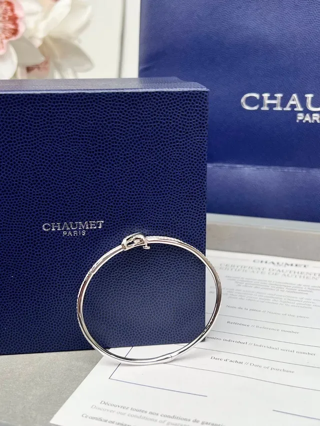 Chaumet Liens Knot Motif Pavé Diamond Bangle Bracelets 5