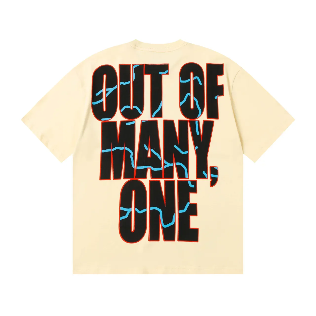 Cream Oversized Double-Sided Graphic Print T-Shirt 5