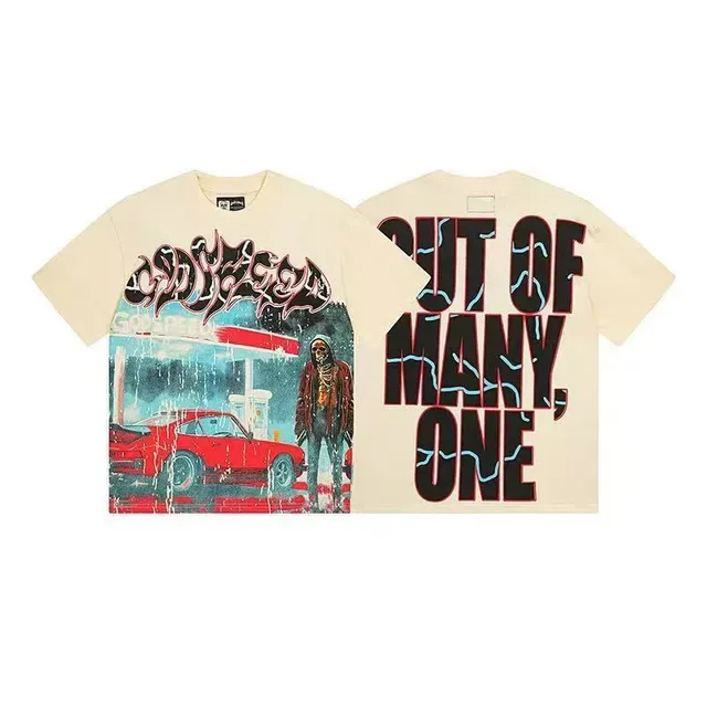 Cream Oversized Double-Sided Graphic Print T-Shirt 6