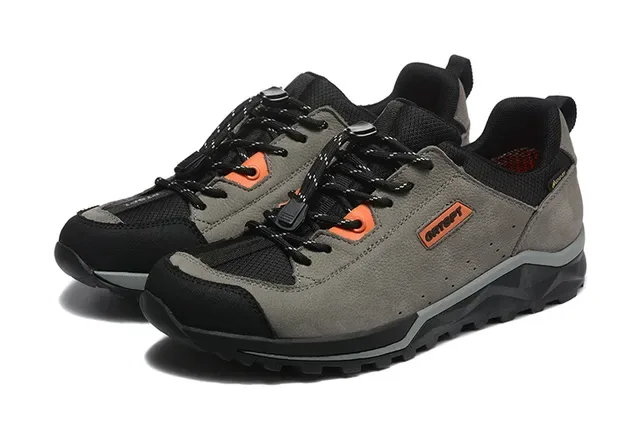 CRISPI Gray Black Mixed-Material Upper Rugged Tread Sole Lifestyle Sneakers 4
