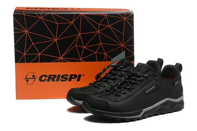 CRISPI Gray Black Mixed-Material Upper Rugged Tread Sole Lifestyle Sneakers 10
