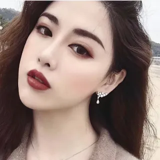 Crystal Cluster Teardrop Dangling Earrings