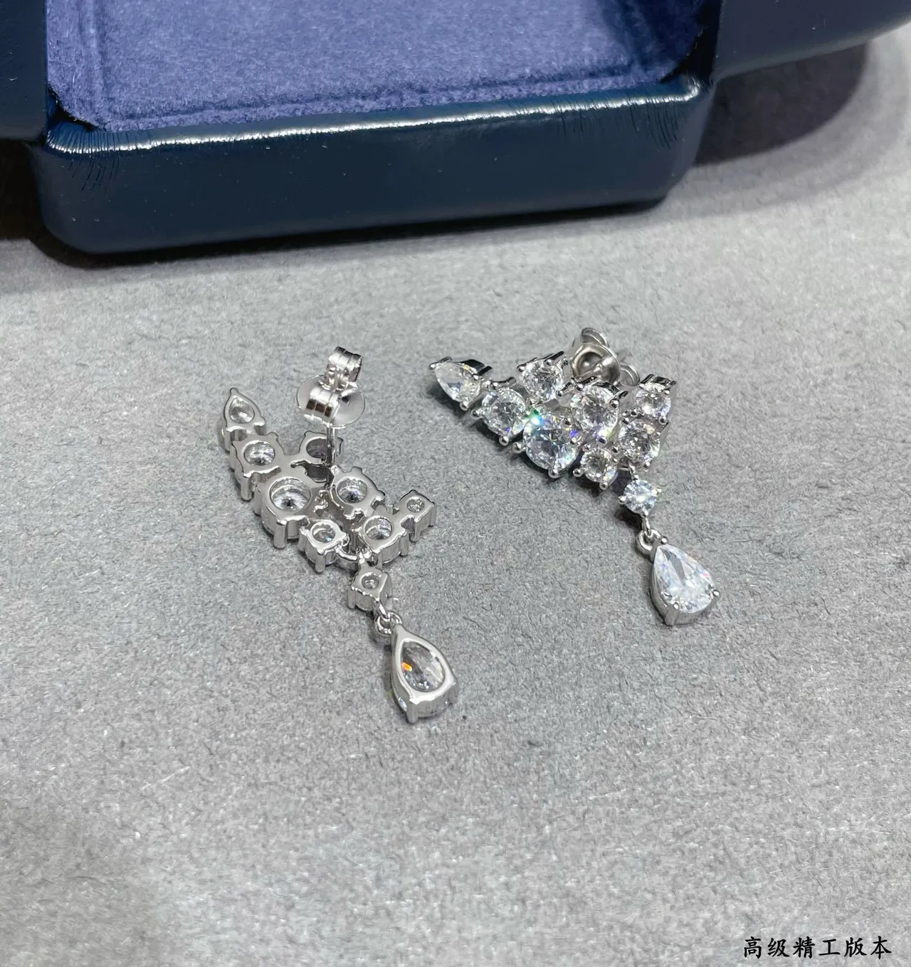 Crystal Cluster Teardrop Dangling Earrings 5