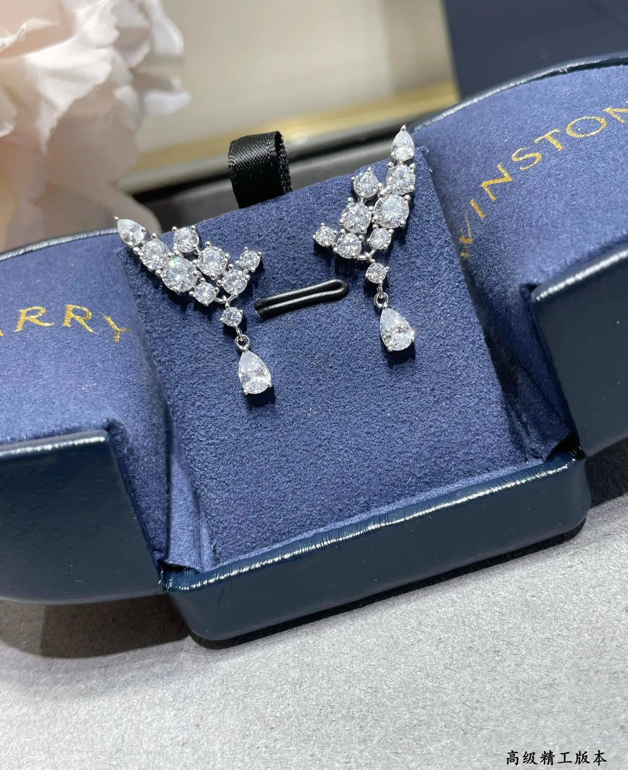 Crystal Cluster Teardrop Dangling Earrings 6