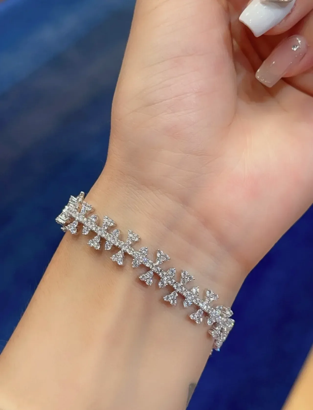 Crystal Geometric Motif Rigid Bracelet 2