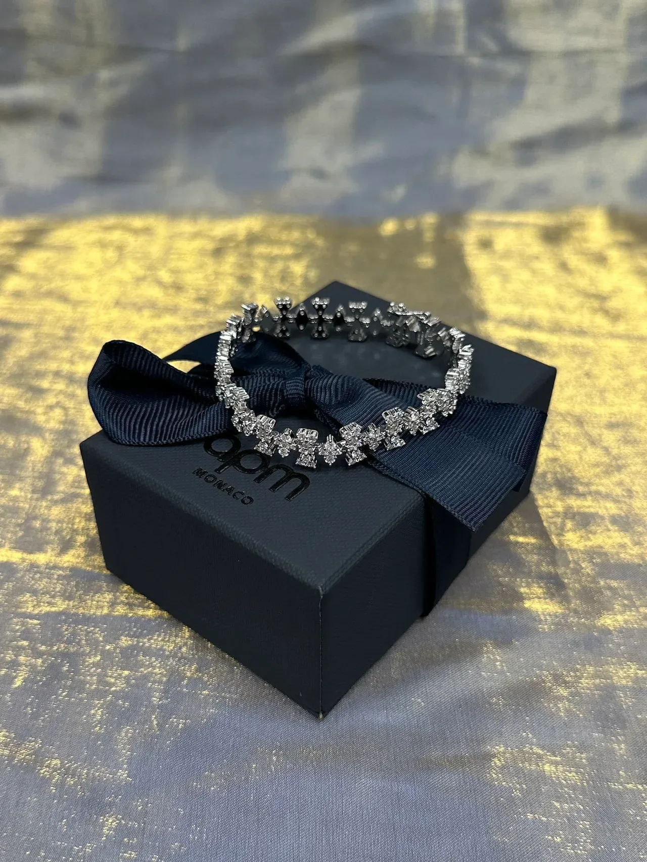 Crystal Geometric Motif Rigid Bracelet 4