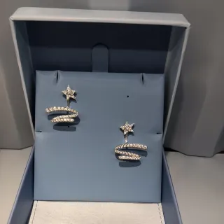Crystal-Pavé Star Spiral Stud Earrings