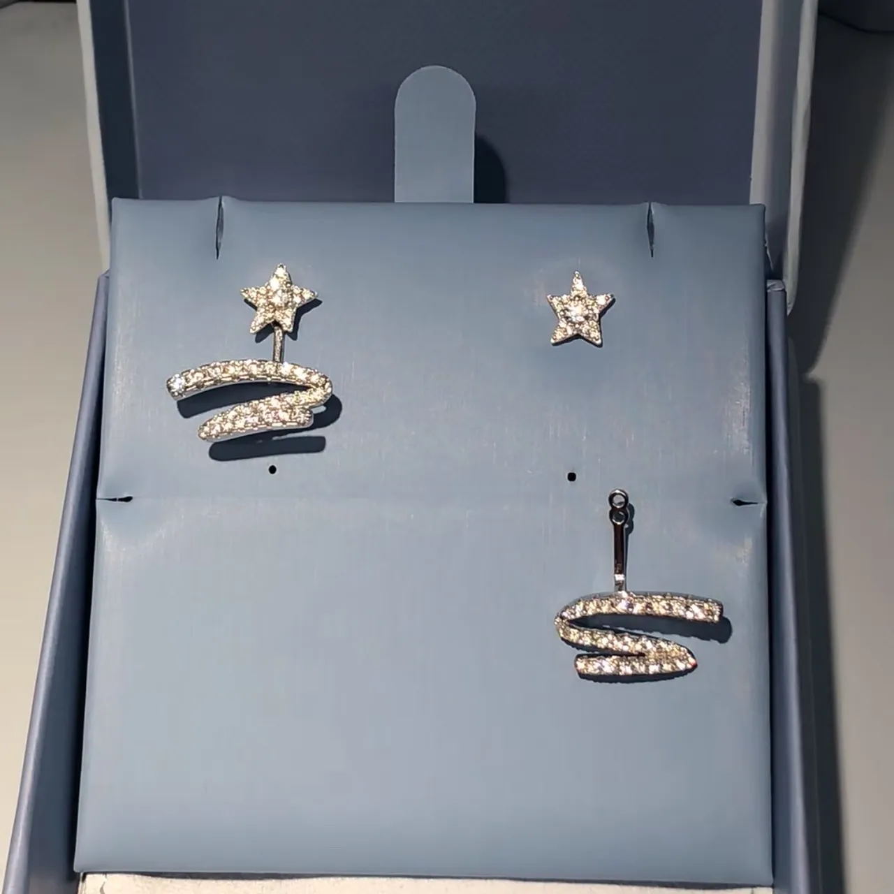 Crystal-Pavé Star Spiral Stud Earrings 3