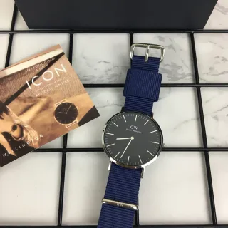 Daniel Wellington Black Navy Minimalist Dial NATO Strap Quartz Watch