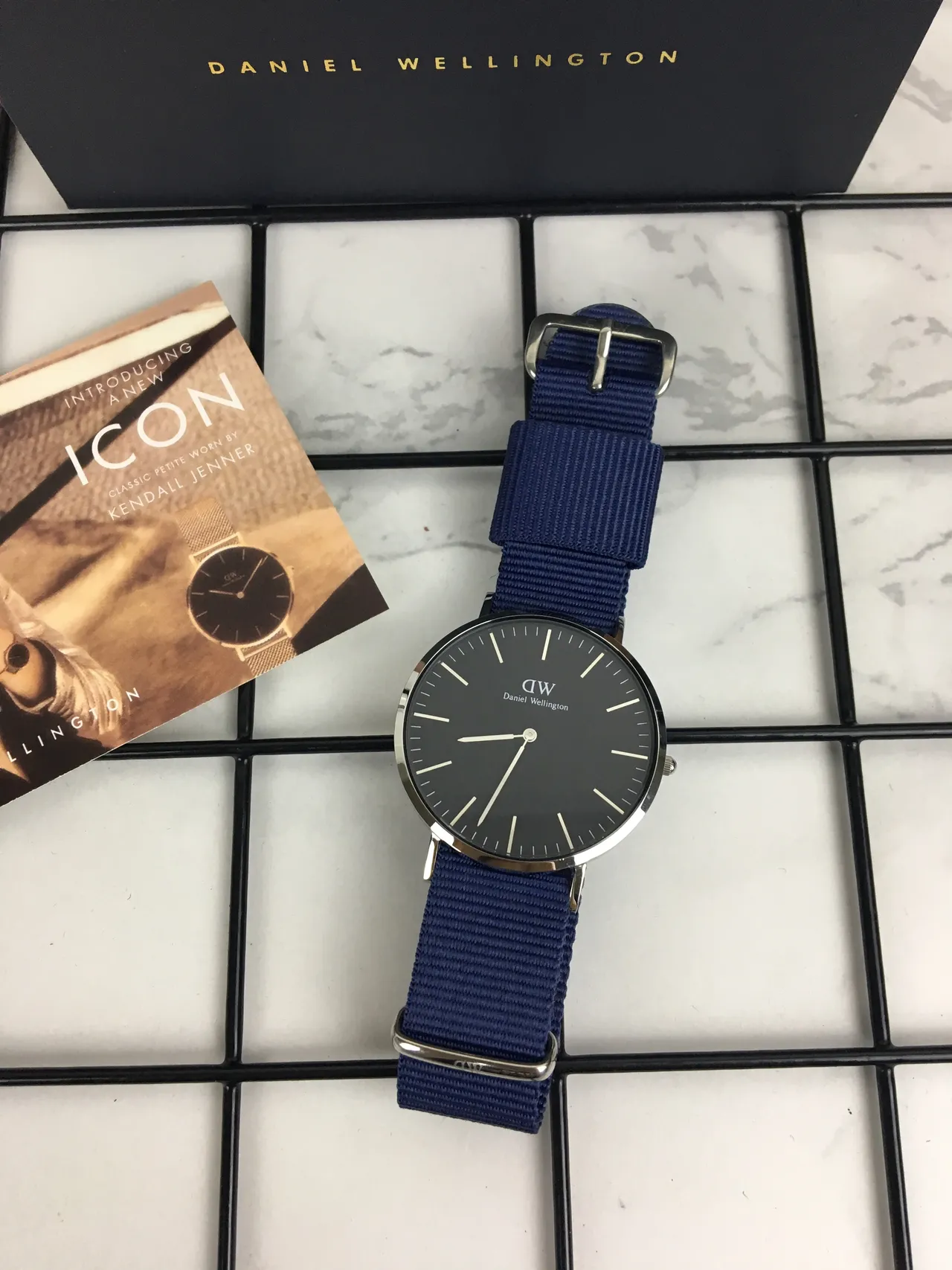 Daniel Wellington काला नेवी न्यूनतम डायल NATO पट्टी क्वार्ट्ज घड़ी 3