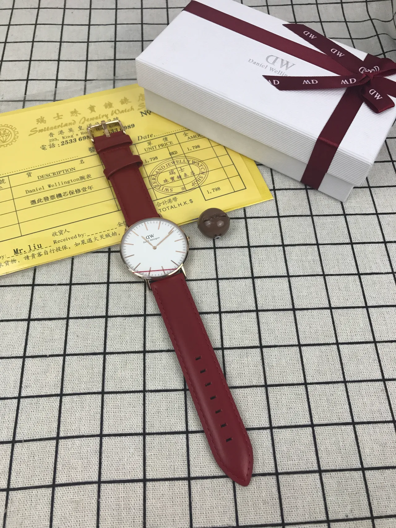 Daniel Wellington Classic Petite Red Leather Quartz Watch 2