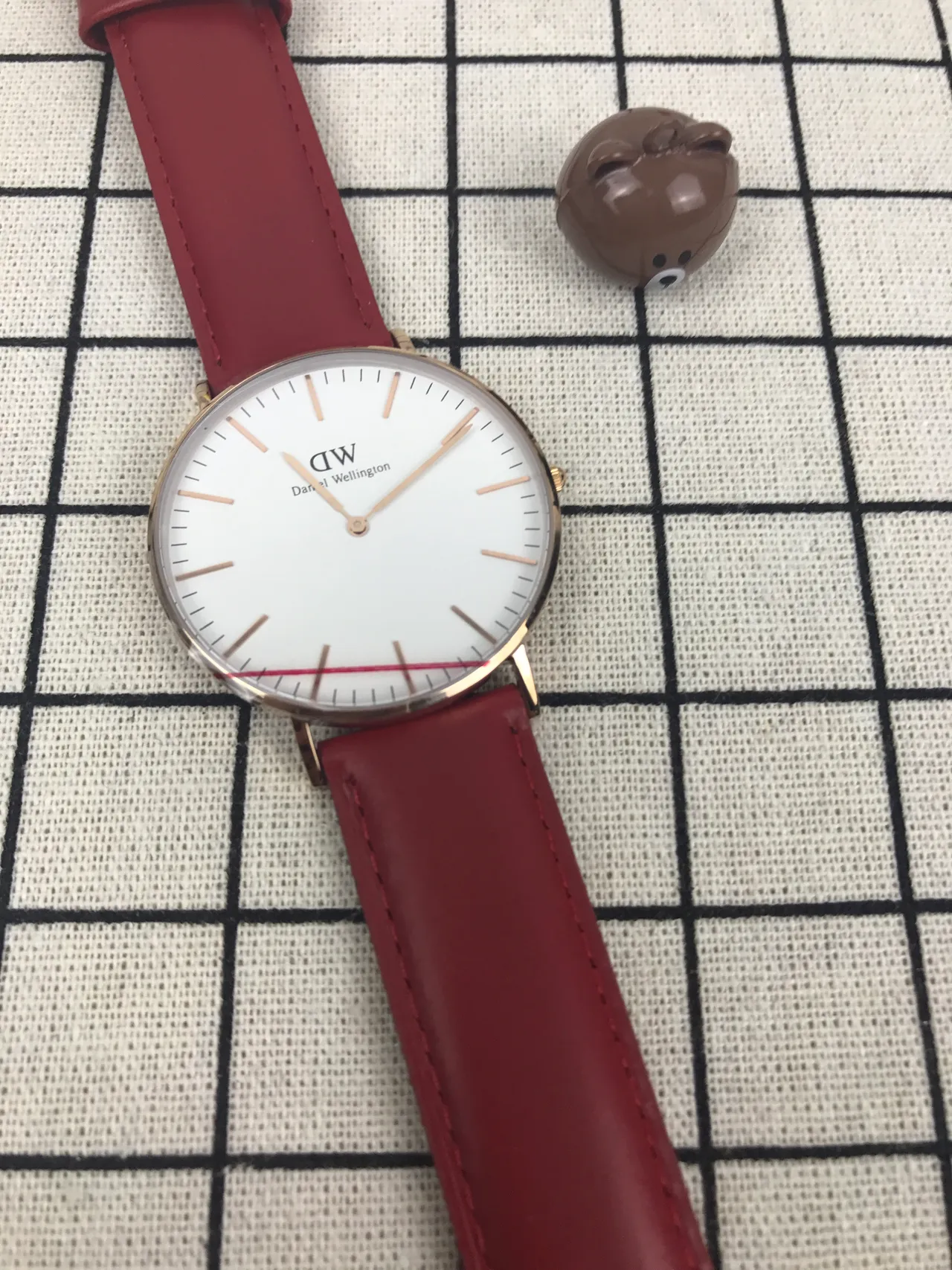 Daniel Wellington Classic Petite Red Leather Quartz Watch 5