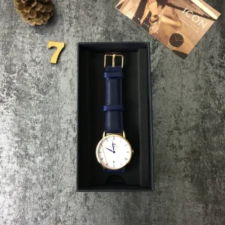 Daniel Wellington Icon Classic Petite Navy Blue Leather Strap Quartz Watch