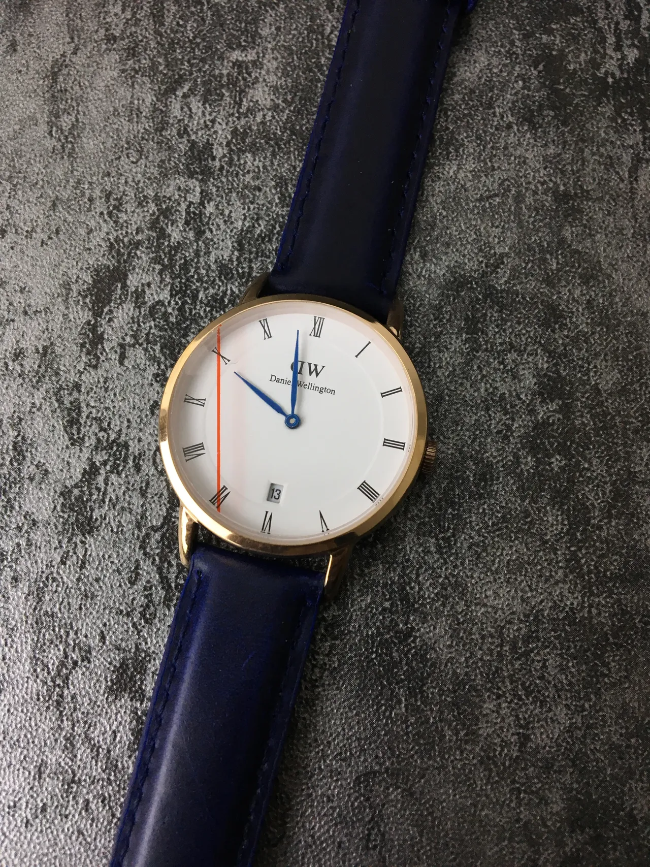 Daniel Wellington Icon Classic Petite Navy Blue Leather Strap Quartz Watch 3