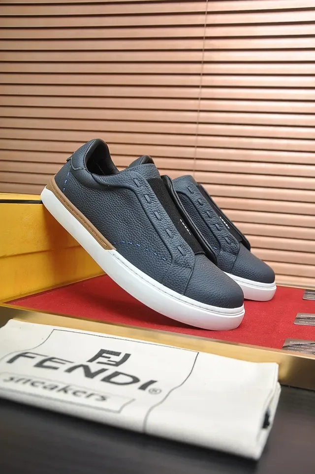 Dark Gray Pebbled Leather Laceless Slip-On Sneaker 3