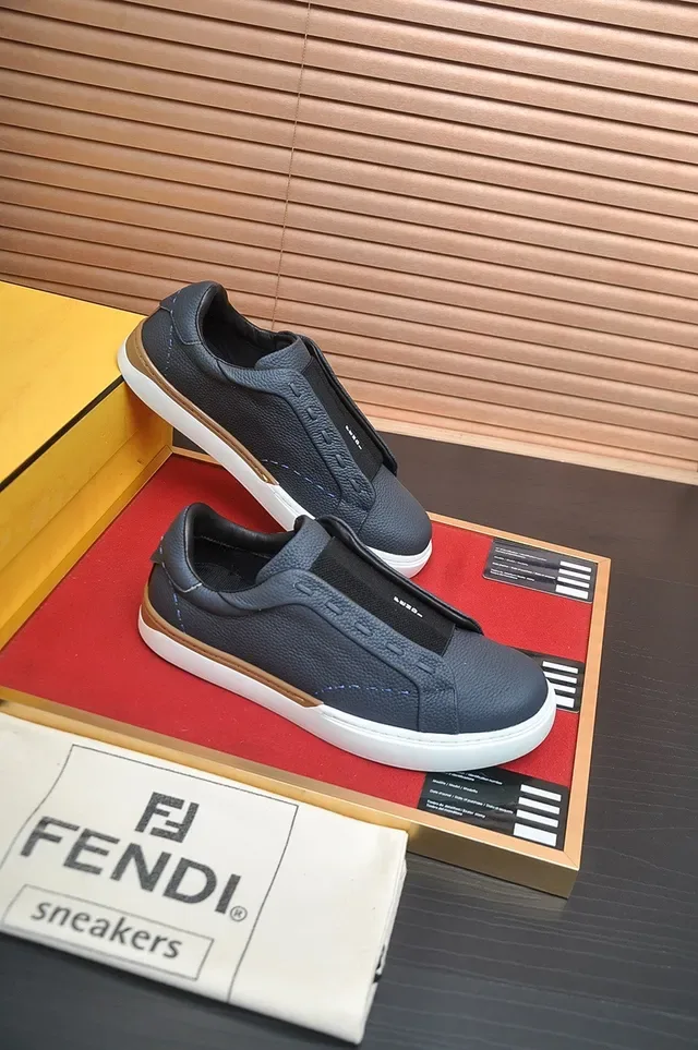 Dark Gray Pebbled Leather Laceless Slip-On Sneaker 6
