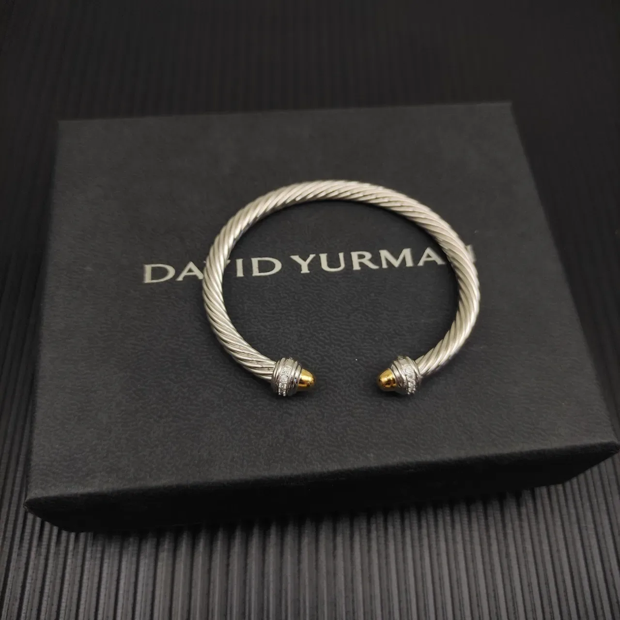 David Yurman Cable Classic Twisted Two-Tone Pavé Bracelet 7