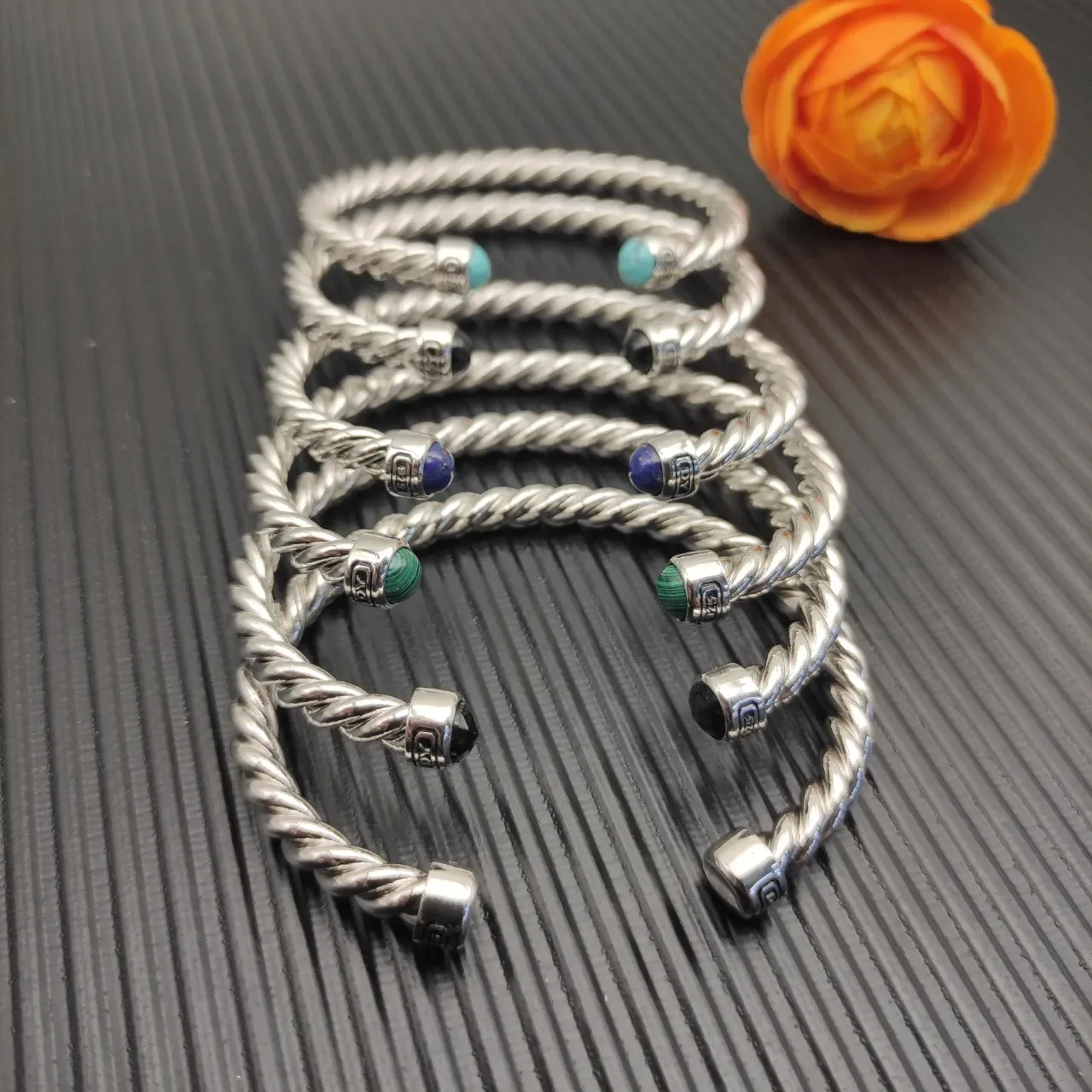 David Yurman Cable Classics Twisted Silver and Lapis Lazuli Bracelet 2