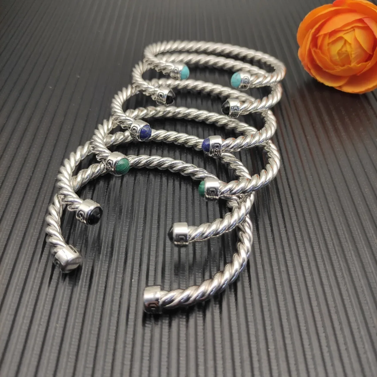David Yurman Cable Classics Twisted Silver and Lapis Lazuli Bracelet 3
