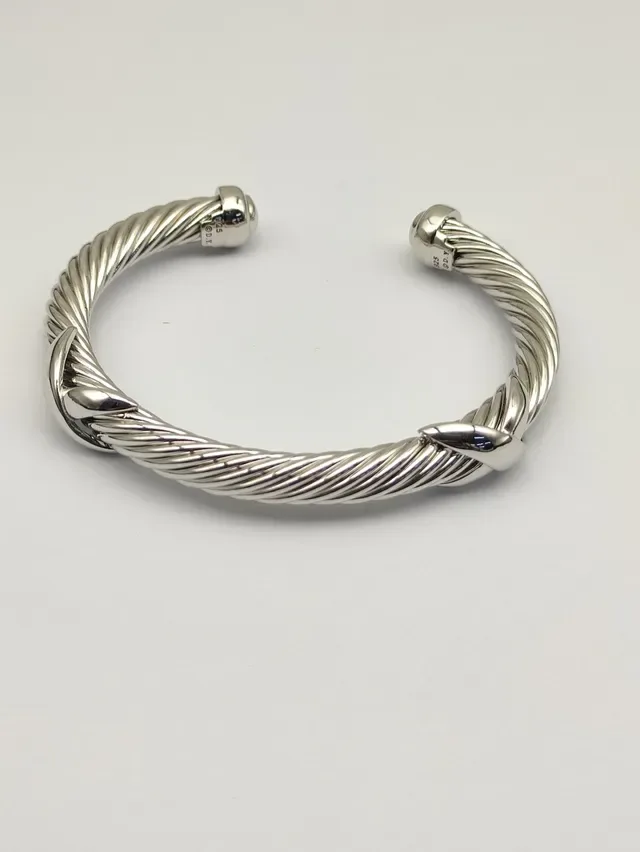 David Yurman Cable Classics Twisted Silver Cuff Bracelet 6