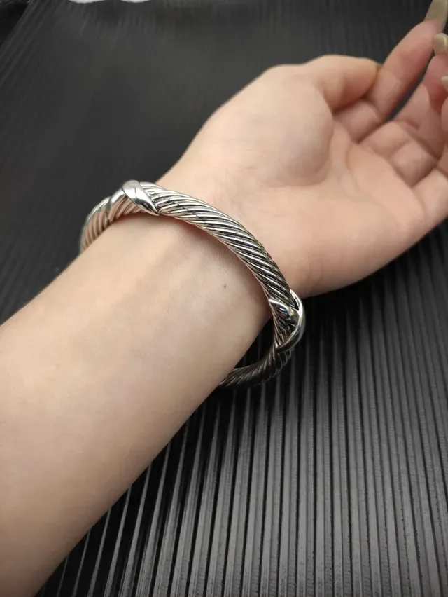 David Yurman Cable Classics Twisted Silver Cuff Bracelet 7