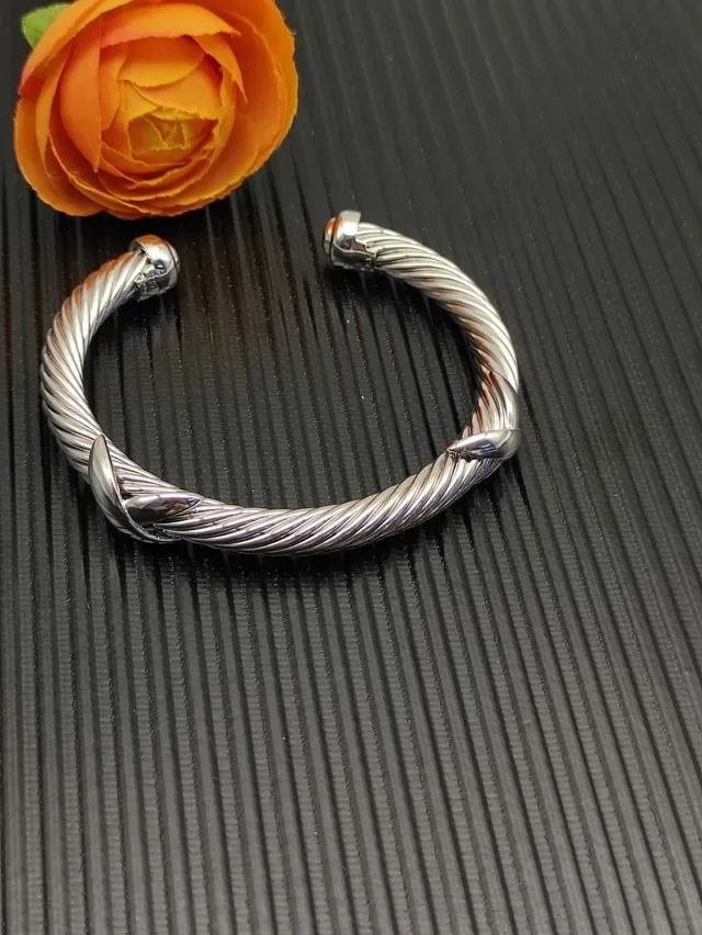 David Yurman Cable Classics Twisted Silver Cuff Bracelet 8