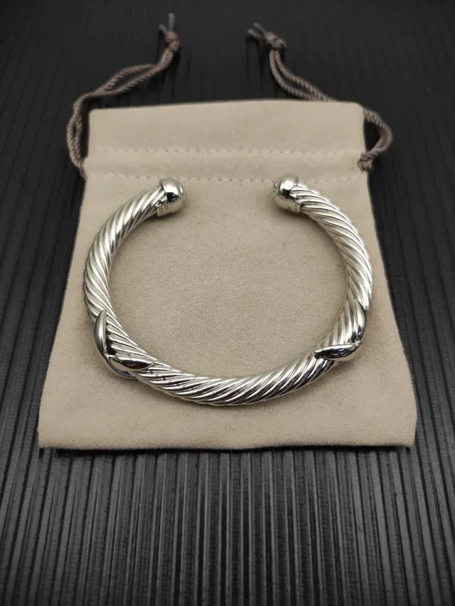 David Yurman Cable Classics Twisted Silver Cuff Bracelet 9