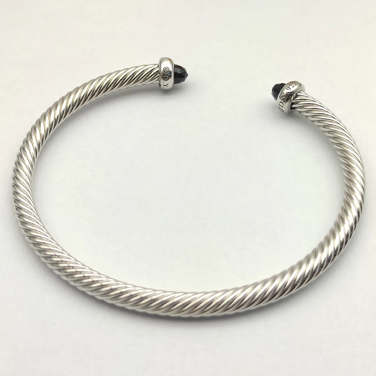 David Yurman Cable Classics Twisted Sterling Silver Black Cabochon Bracelet 5