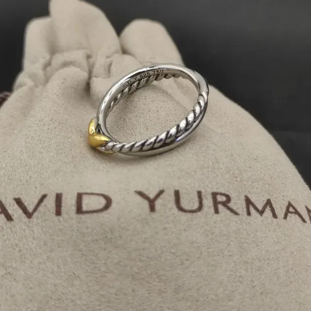 David Yurman Cable Knot Two-Tone Ring 8