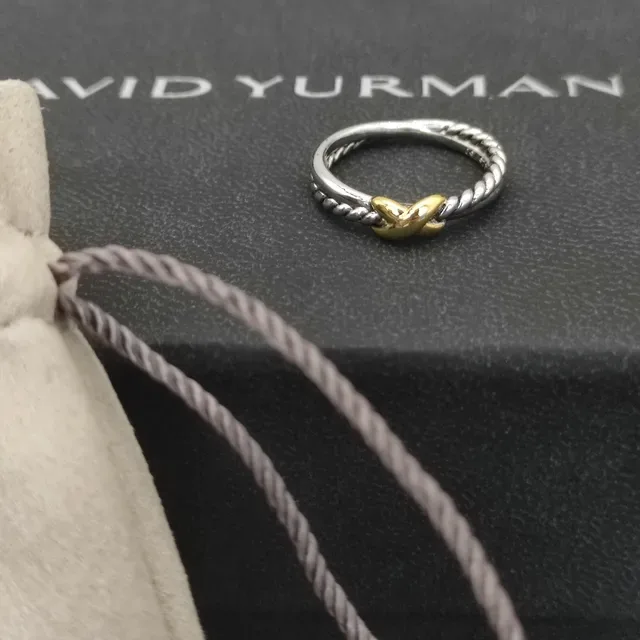 David Yurman Cable Knot Two-Tone Ring 9