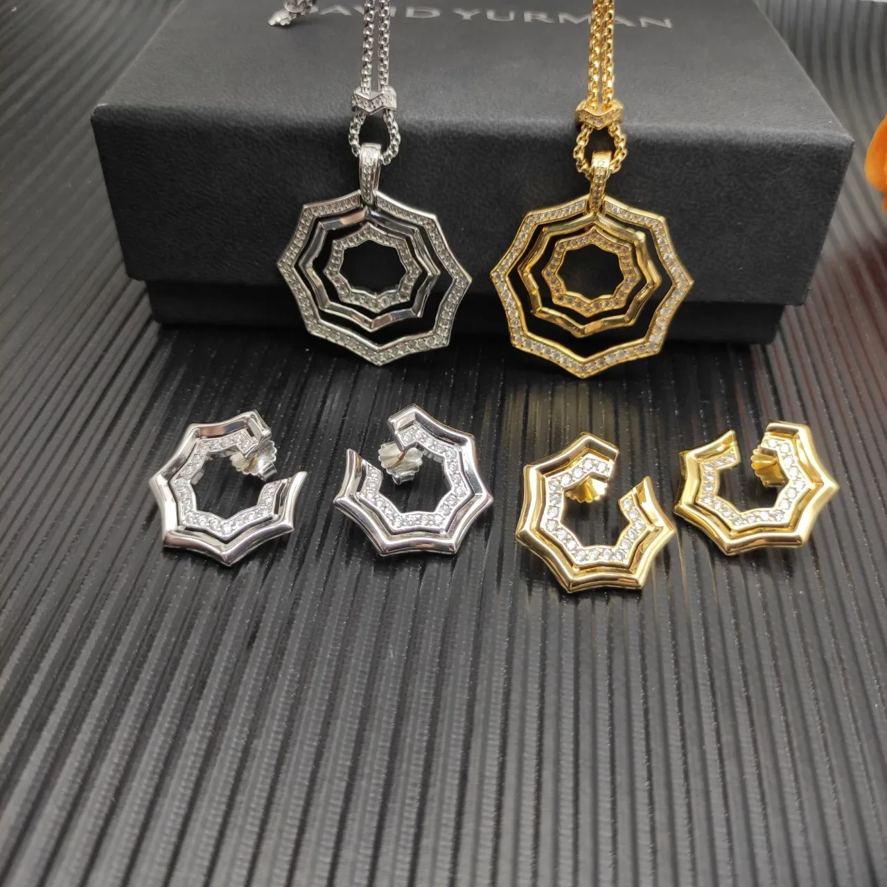 David Yurman Geometric Pavé Hexagon Hoop Earrings 3