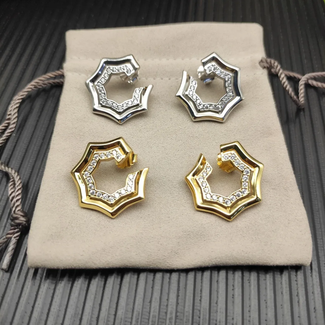 David Yurman Geometric Pavé Hexagon Hoop Earrings 4