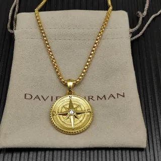 David Yurman قلادة وردة البوصلة ذهبي فضي