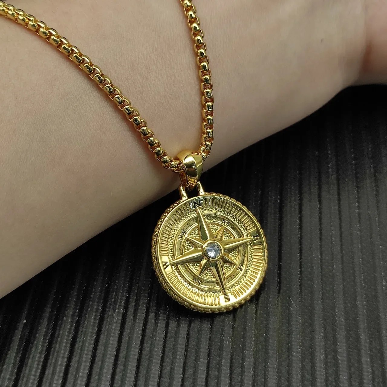 David Yurman Gold Silver Compass Rose Pendant Necklace 4