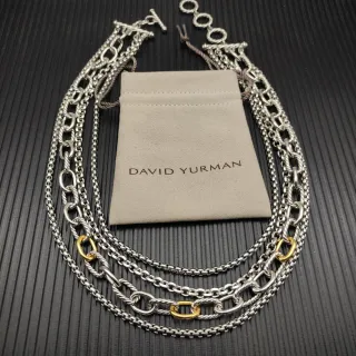 David Yurman Collier de Câble Tordu Multicâble Argent et Or