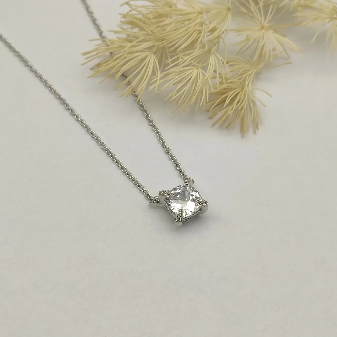 David Yurman Solitaire Cushion-Cut Stone Pendant Necklace 4